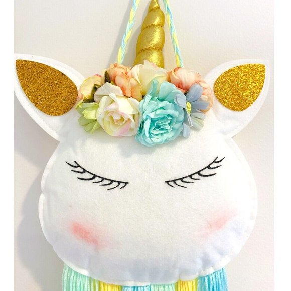 Unicorn Hair Bow Holder Organizer Hair Clip Headband Storage Wall Hanging Decor - Picture 2 of 2